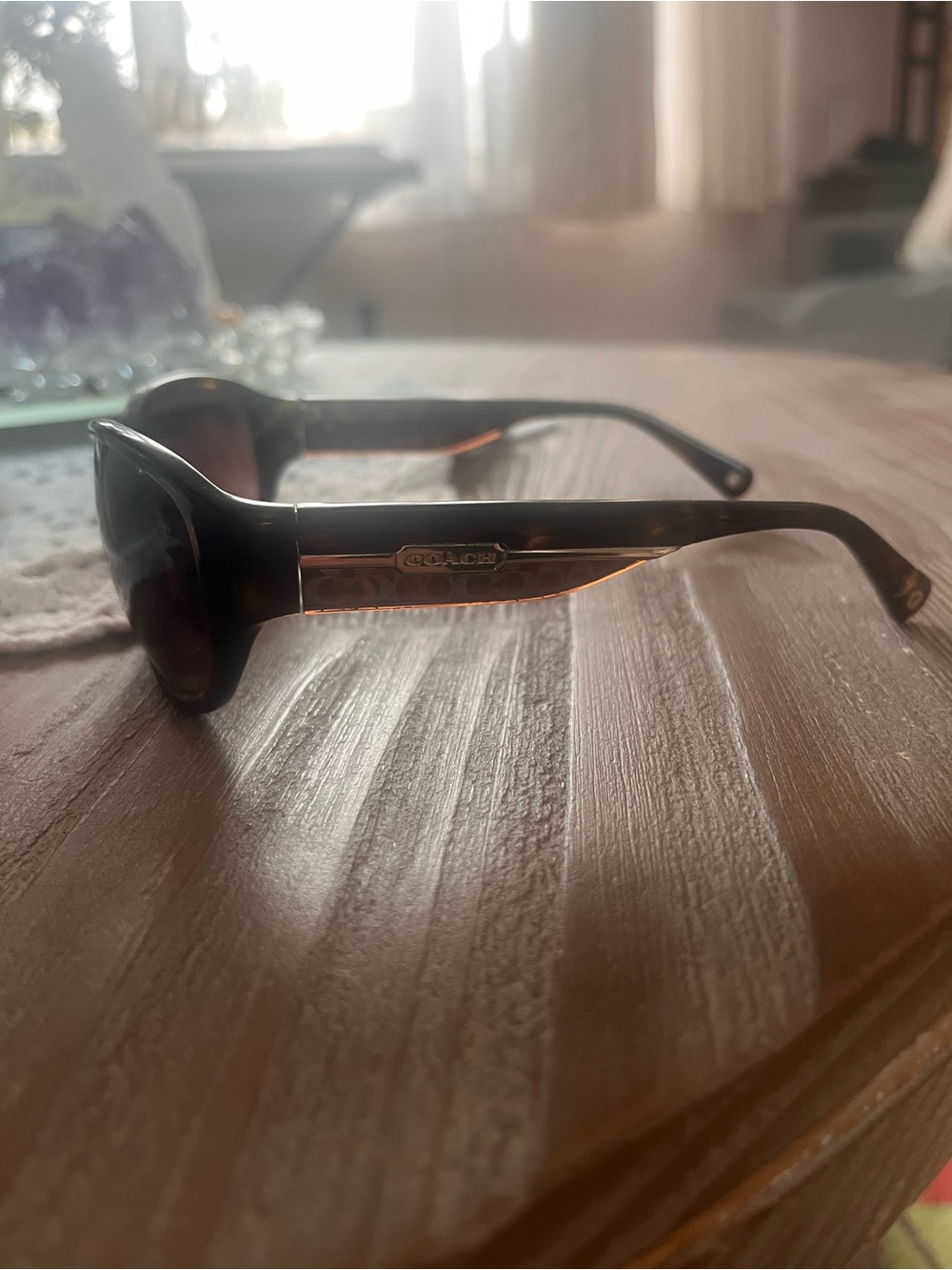 Y2K Coach Black Sunglasses with Cream Signature Case - Picture 2 of 6